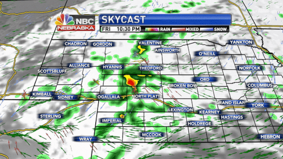 Isolated storms are expected into Friday evening with clearing skies and generally dry weather...
