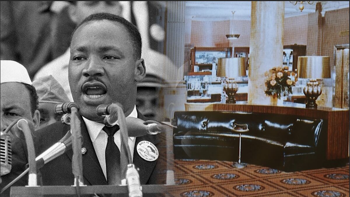 Civil rights activist Martin Luther King Jr. sat on black, leather couches in the lobby of the Willard Intercontinental Hotel to meet with his advisors the day before his famous speech. (Source: Gray DC)