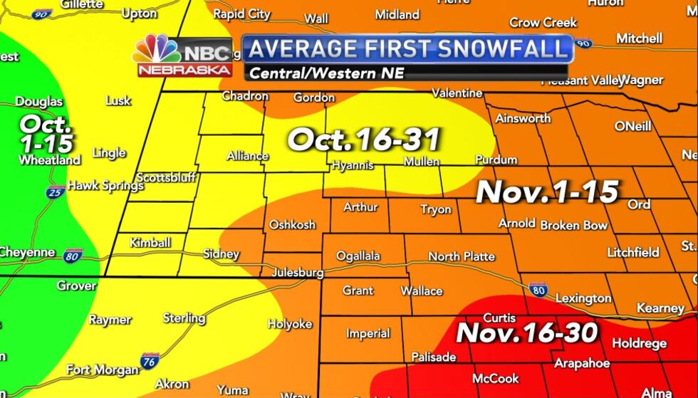 KNOP Average first snowfall 10-17-2022