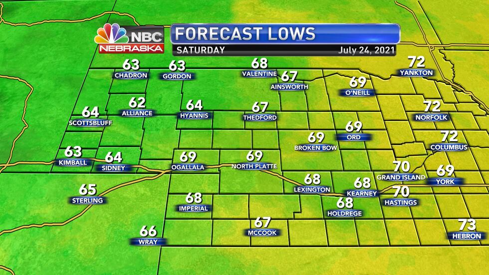 Temperatures by early Saturday should be in the 60s to near 70°.