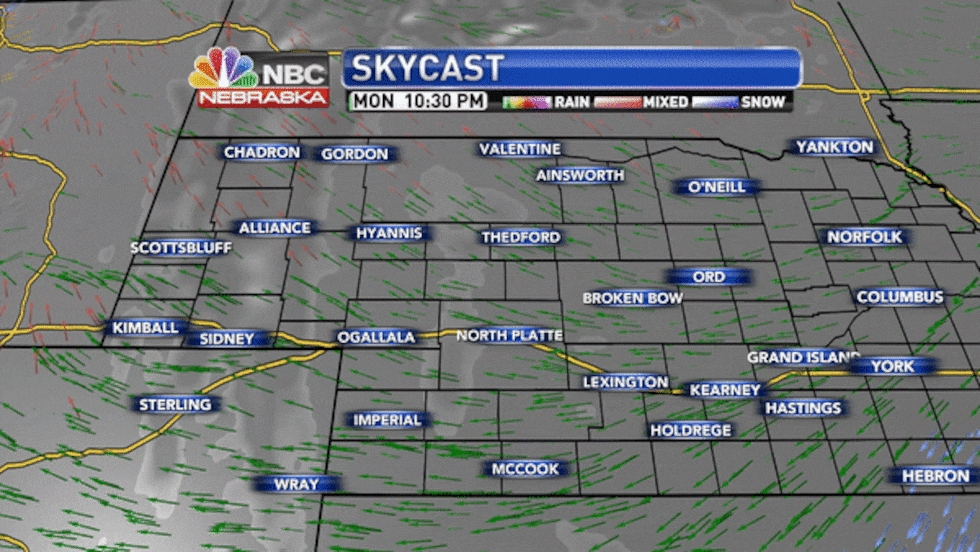 Clear skies are expected tonight with mainly sunny skies through the day on Tuesday.