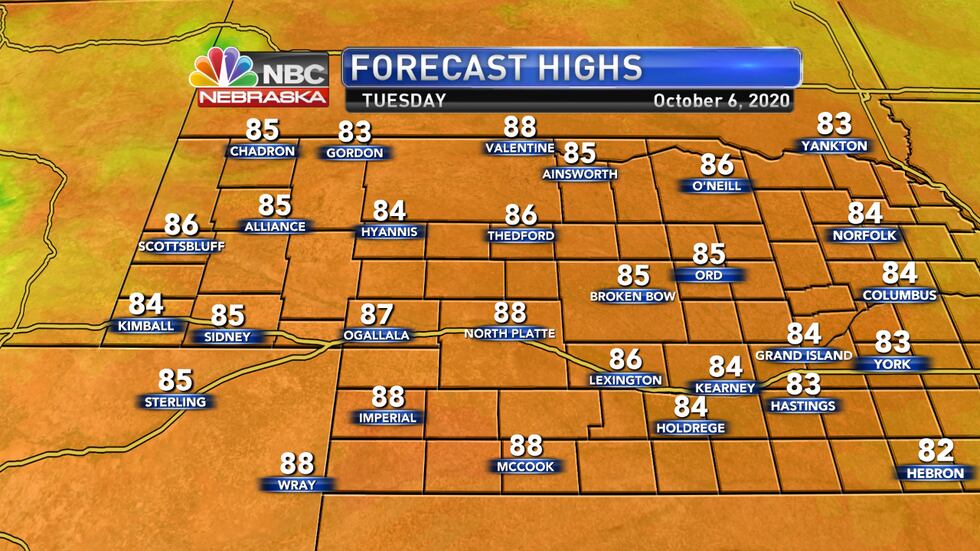 More warm weather is expected for Tuesday.