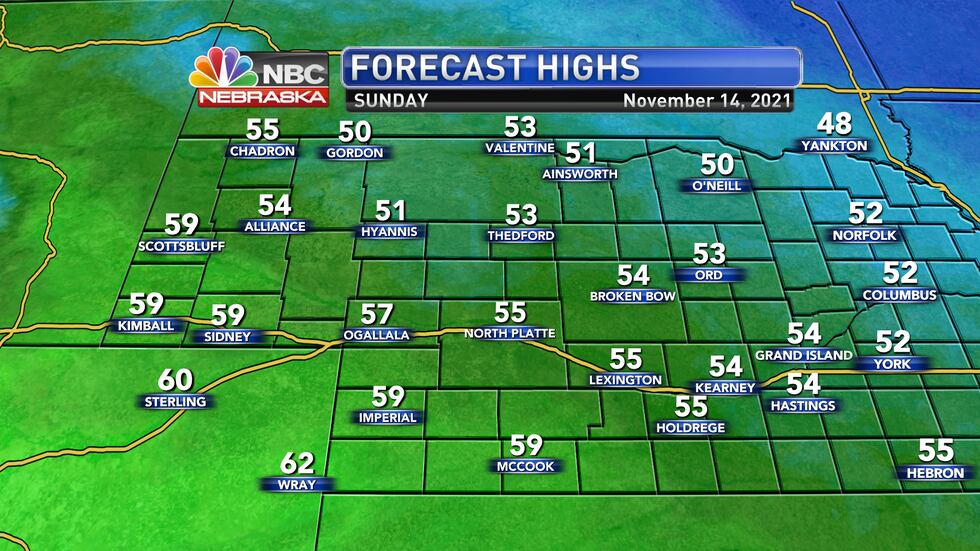 Temperatures on Sunday should settle into the mid and upper 50s - a few degrees cooler than on...