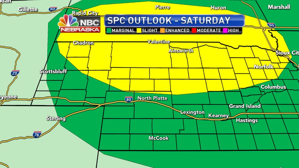 Strong to severe storms are possible on Saturday as a cold front stalls out across northern...