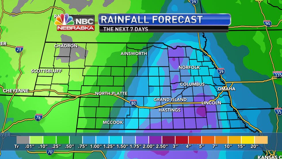 Some heavier rainfall will be possible over the coming days with the bulk of the moisture...