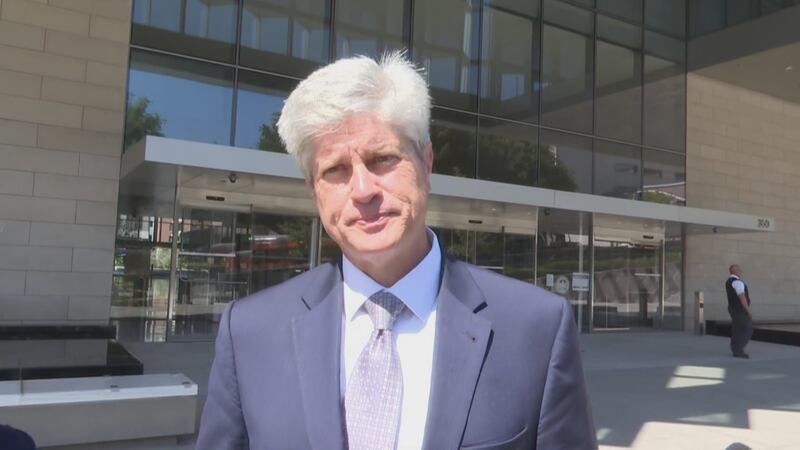 Jeff Fortenberry speaks to reporters outside a Los Angeles courtroom following his sentencing...